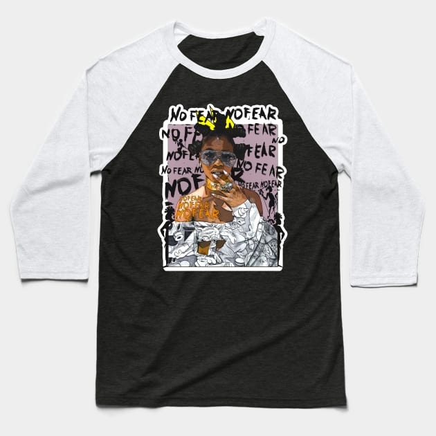 Bantu No Fear Strong Black Woman Baseball T-Shirt by Glass Table Designs